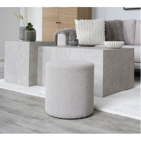 Bež tabure od bouclé tkanine Ejby – House Nordic-image-1