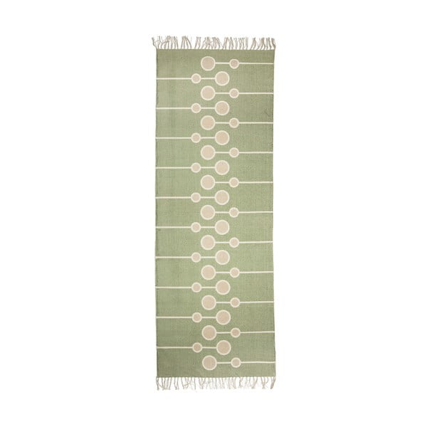 Zeleni pamučni tepih Bloomingville Gredo, 70 x 200 cm