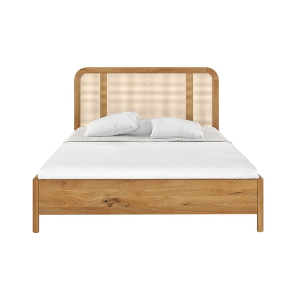 Bračni krevet od hrastovog drveta 200x200 cm u prirodnoj boji Harmark - Skandica-image-2