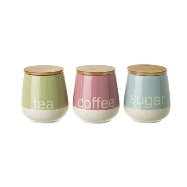 Set od 3 staklenke u boji za čaj, kavu i šećer Unimasa