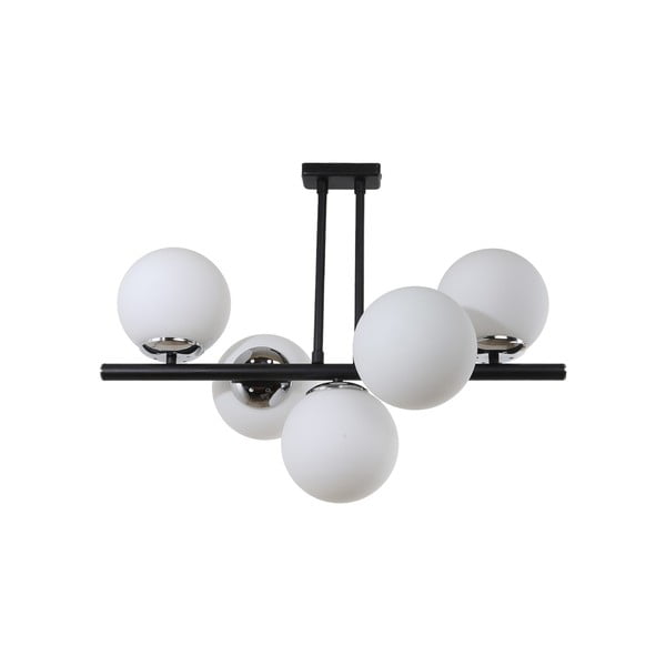Bijela/crna stropna svjetiljka sa staklenim sjenilom ø 15 cm Sail – Squid Lighting