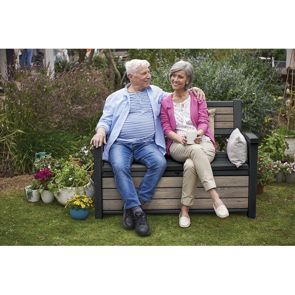 Smeđa plastična vrtna klupa Deco – Keter-image-3