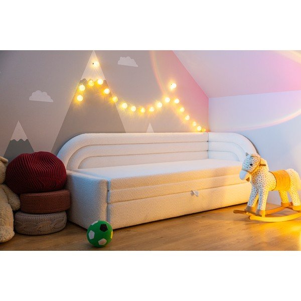 Krem sklopiva/s prostorom za odlaganje sofa od bouclé tkanine s lijevim kutom 223 cm Fabillo – ELTAP-image-3