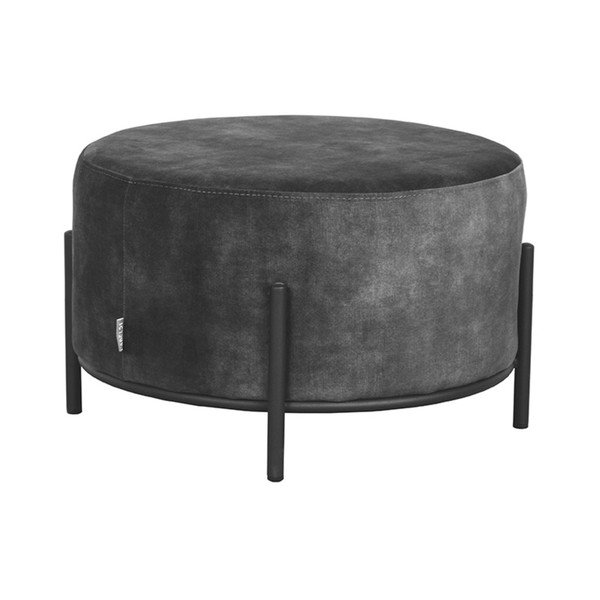 Antracitno sivi baršunast tabure Troy – LABEL51-image-2