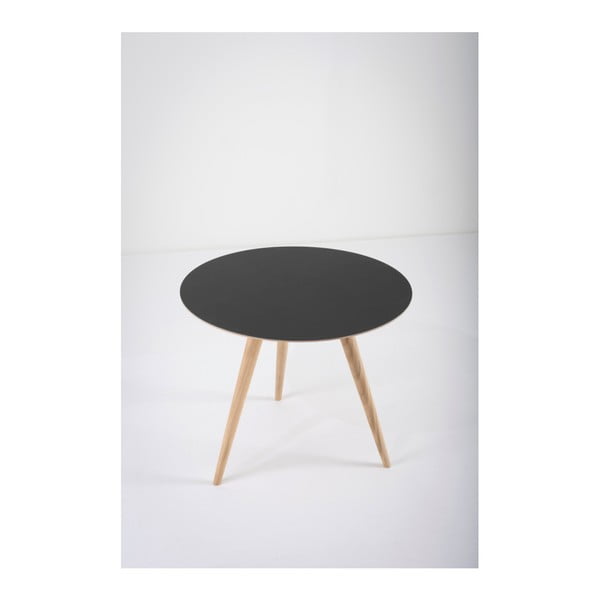 Stolić od hrastovog drveta drveta sa crnom pločom Gazzda Arp, ⌀ 55 cm-image-4