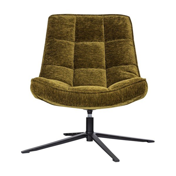 Zelena okretna fotelja od šenila Maudi – WOOOD-image-2