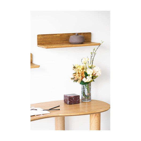 Polica od punog hrasta u svijetloj prirodnoj boji 60 cm Salina – House Nordic-image-2