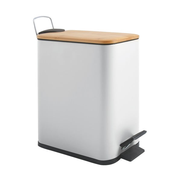 Bijela željezna kanta za smeće s pedalom 5 l   Erik – Spirella