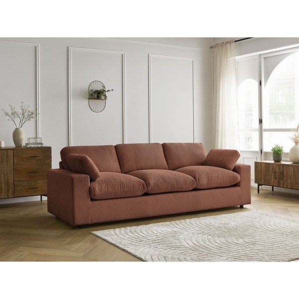 Narančasta sofa od samta 250 cm Belair – Bobochic Paris-image-1