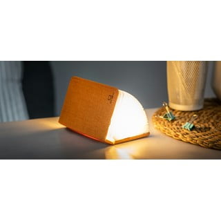 Mala narančasta LED stolna svjetiljka u obliku knjige Gingko Booklight