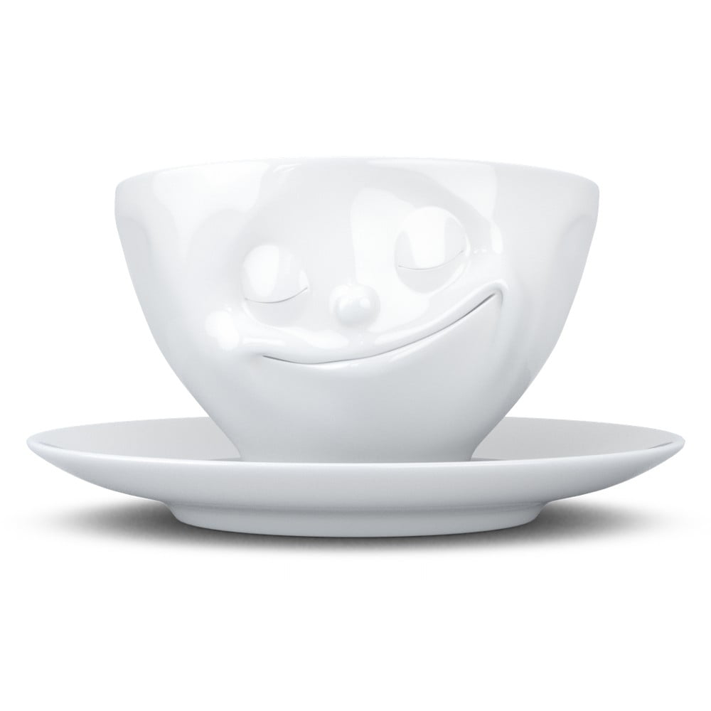 Bijela porculanska šalica za kavu 58products Happy, 200 ml
