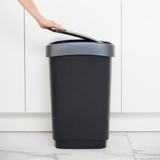 Kanta za otpatke od reciklirane plastike u srebrno-crnoj boji 25 l Twist - Rotho