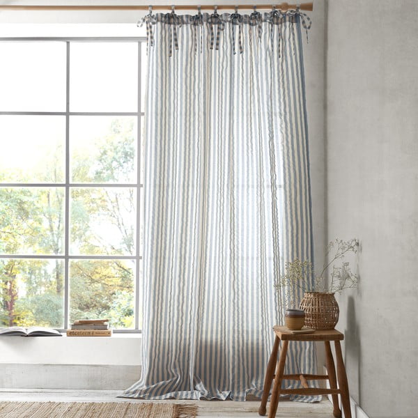 Plava prozirna zavjesa 140x183 cm Zanzibar Stripe – Pineapple Elephant-image-1