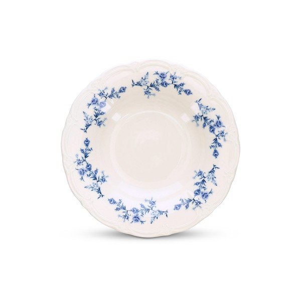 Bijeli/plavi dubok porculanski tanjur ø 23,5 cm Retro – BonBistro-image-2