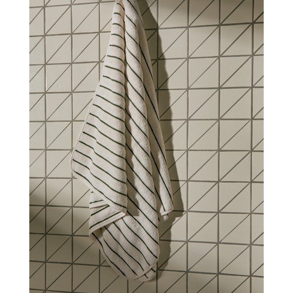 Zeleni/bež pamučan ručnik od frotira 70x140 cm Dorane – Kave Home-image-2