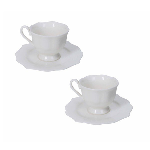 Bijele šalice u setu 2 kom od new china bone porculana 80 ml Queen – Brandani
