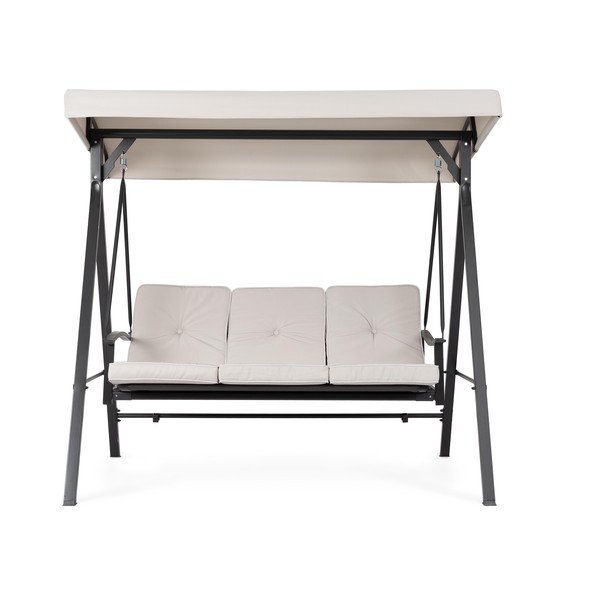 Antracitno siva/bež metalna vrtna ljuljačka Taurus – Bizzotto-image-1