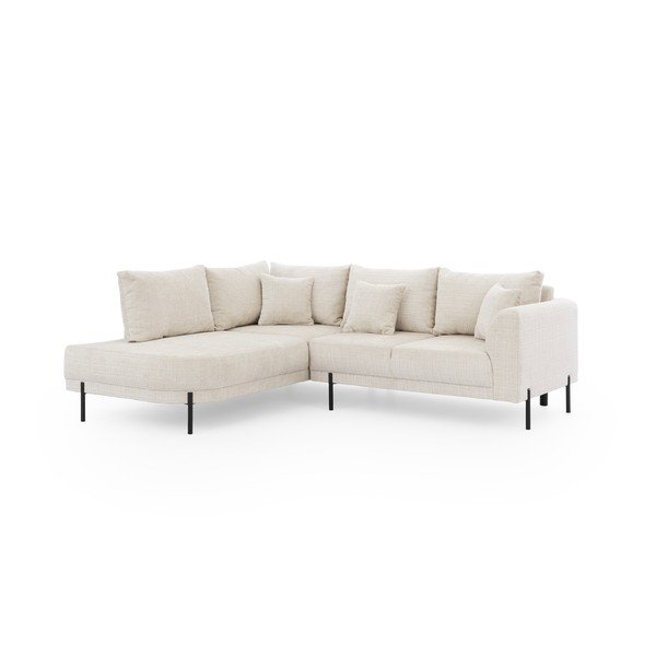 Bež kutna garnitura od šenila (s lijevim kutom/u obliku slova L) Mauris  – Ropez-image-2