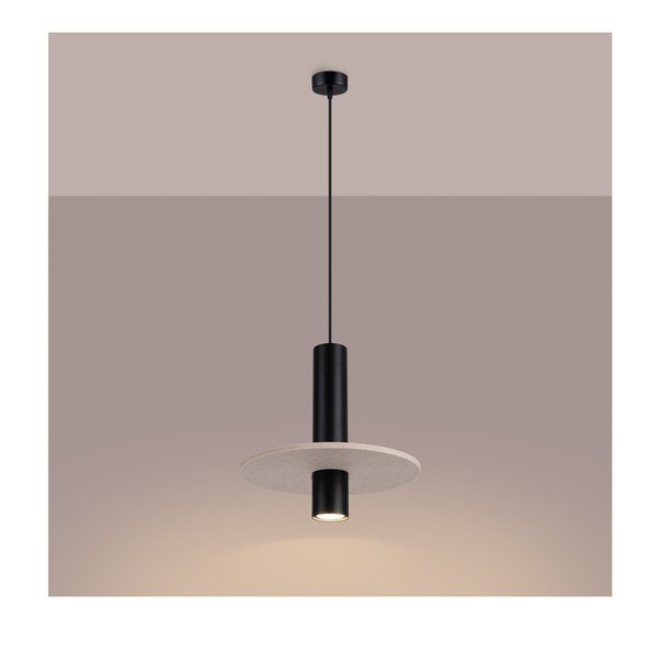 Crna/bež metalna viseća svjetiljka ø 30 cm Olisa – Sollux-image-2
