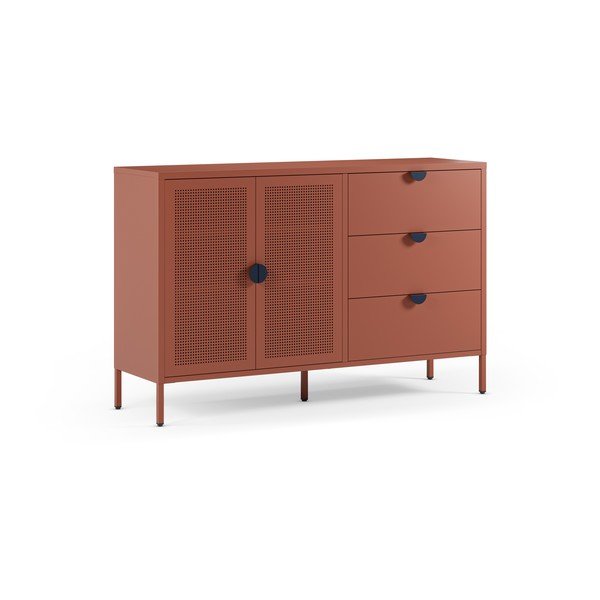 Metalna komoda boja terakote 140x90x40 cm Sayla – Marckeric-image-4