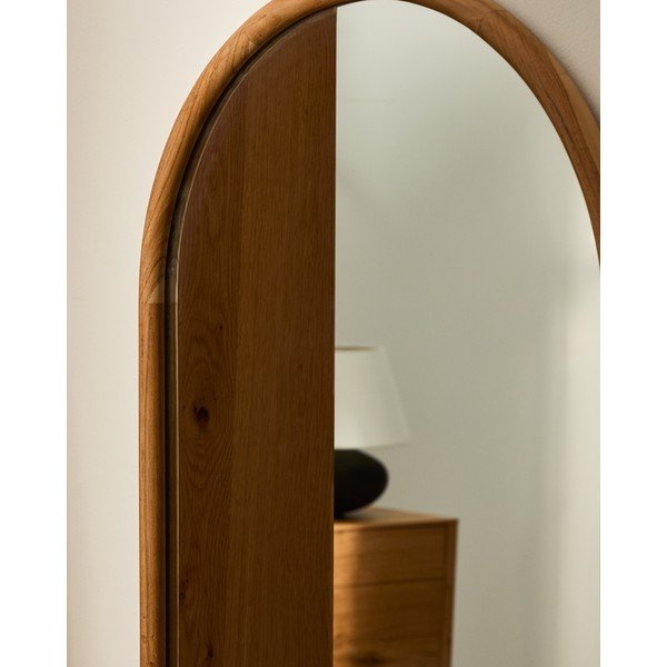 Zidno ogledalo s okvirom od masivnog drveta 55x155 cm Milsa – Kave Home-image-2