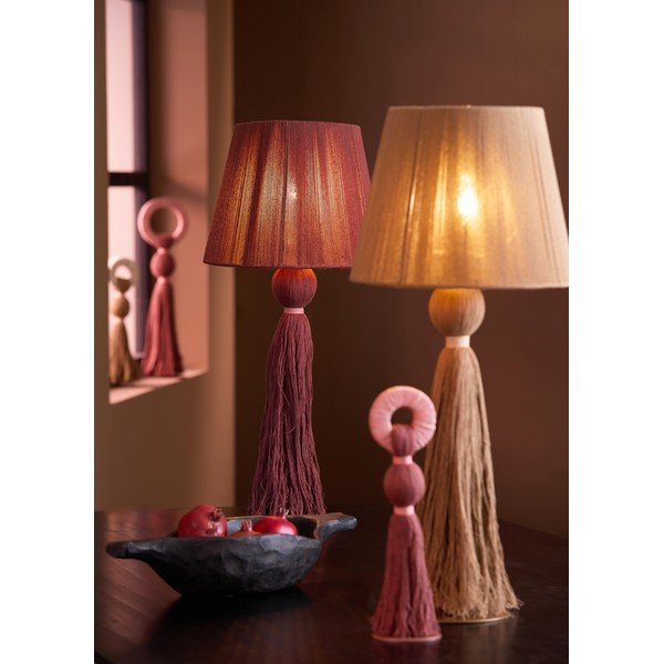 Ciglasta stolna lampa s tekstilnim sjenilom (visina 58 cm) Espino – Light & Living-image-1