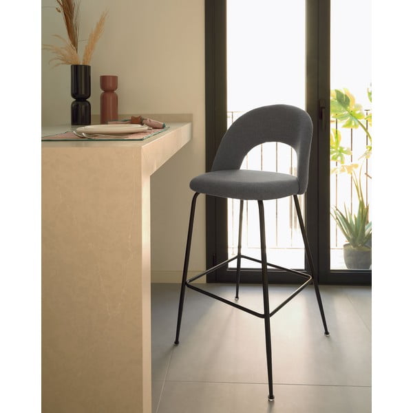 Sive barske stolice u setu 4 kom (visine sjedala 63 cm) Mahalia – Kave Home-image-1