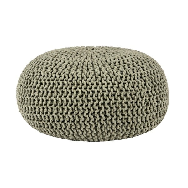 Maslinasto zeleni pleteni podni jastuk za sjedenje LABEL51 Knitted, ⌀ 70 cm
