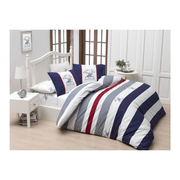 Pamučna posteljina za bračni krevet sa BHPC Firby plahtom, 200 x 220 cm