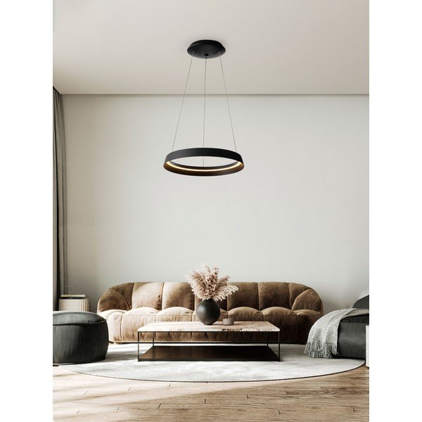 Mat crna LED viseća svjetiljka aluminijska s mogućnosti zatamnjivanja sa sjenilom od akrilnog stakla ø 45 cm Ormi – Nova Luce-image-1