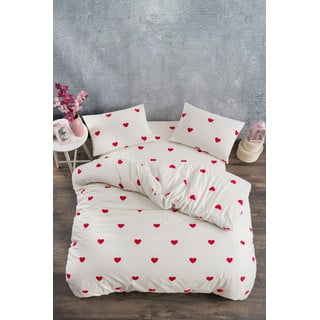 Krem posteljina za bračni krevet/za produženi krevet od renforce pamuka s uključenom plahtom/4-dijelna 200x220 cm Mini Hearts – Mila Home