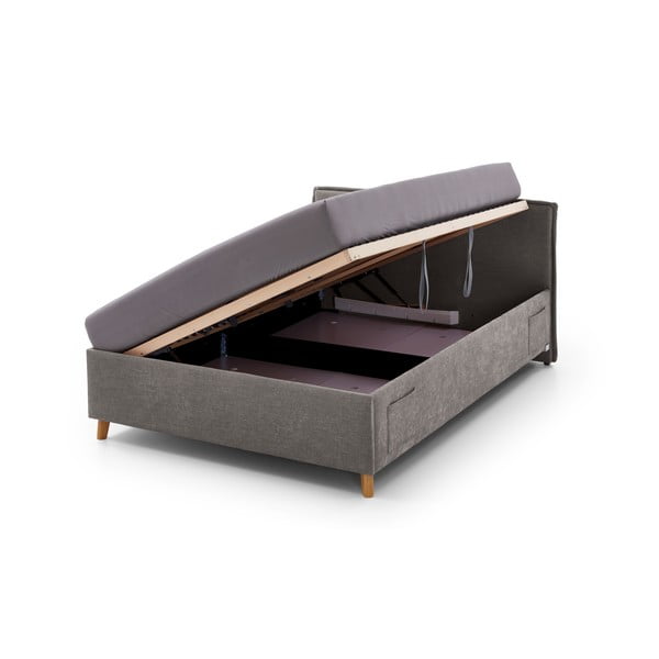 Sivi podstavljeni dječji krevet s prostorom za odlaganje s podnicom 120x200 cm Fun – Meise Möbel-image-2