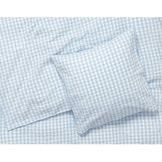 Bijelo-svijetlo plava posteljina za krevet za jednu osobu-za produženi krevet od krepa 140x220 cm Bæk&Bølge – JUNA
