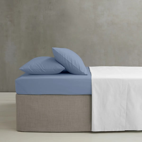 Plava plahta s gumom od perkala 90x190 cm Easy Iron Percale – Catherine Lansfield-image-1