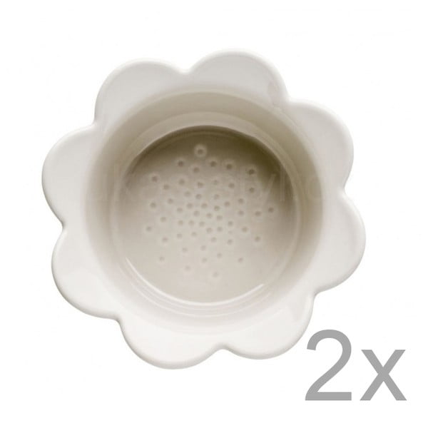 Set od 2 bež porculanske zdjele Sagaform Piccadilly Flowers, 13 x 6,5 cm