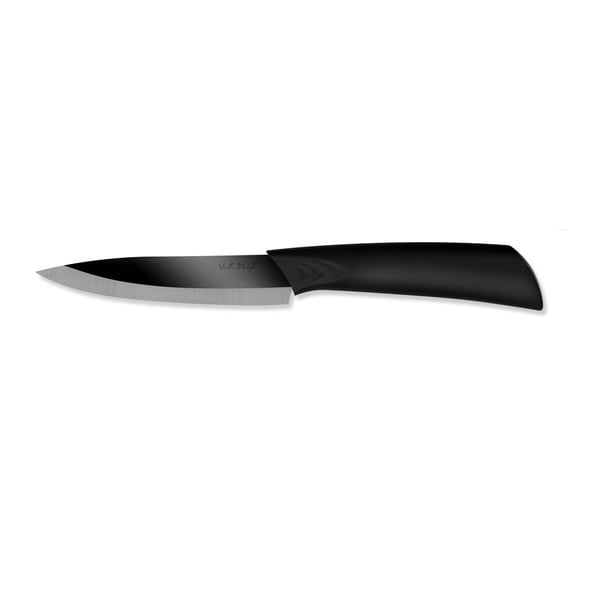 Keramički nož za rezanje s poliranom oštricom, 10 cm, crni