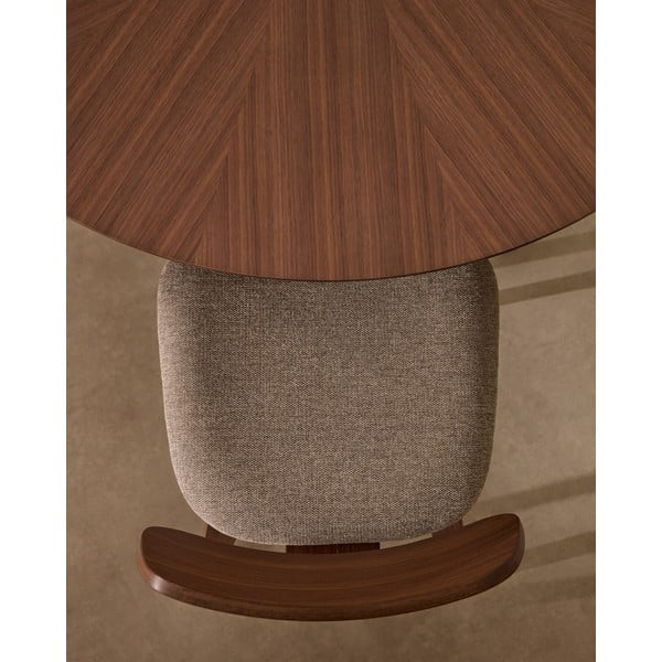 Okrugao blagovaonski stol s pločom stola u dekoru oraha ø 120 cm Naanim – Kave Home-image-1