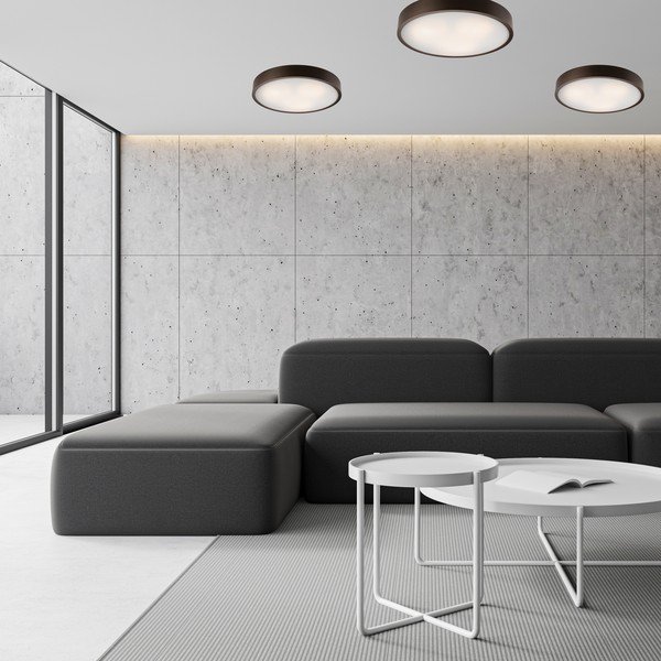 Tamno smeđa stropna svjetiljka sa staklenim sjenilom ø 47 cm Eveline – LAMKUR-image-1