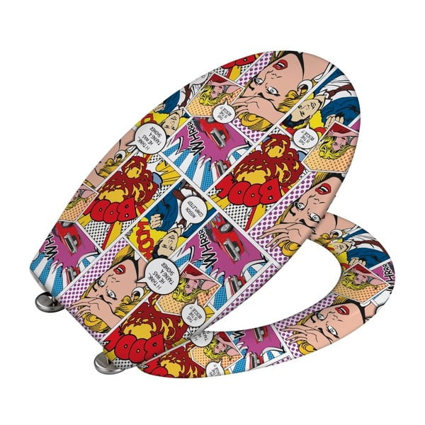 Sjedalo za toalet s lakim zatvaranjem Wenko Pop Art, 45 x 37,5 cm-image-1