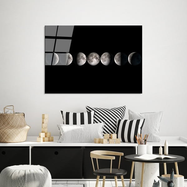 Staklena slika 100x70 cm Moon Phases - Wallity-image-2