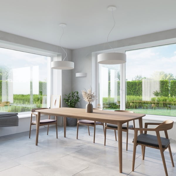 Bijela stropna svjetiljka s tekstilnim sjenilom ø 90 cm Herra – Sollux-image-4