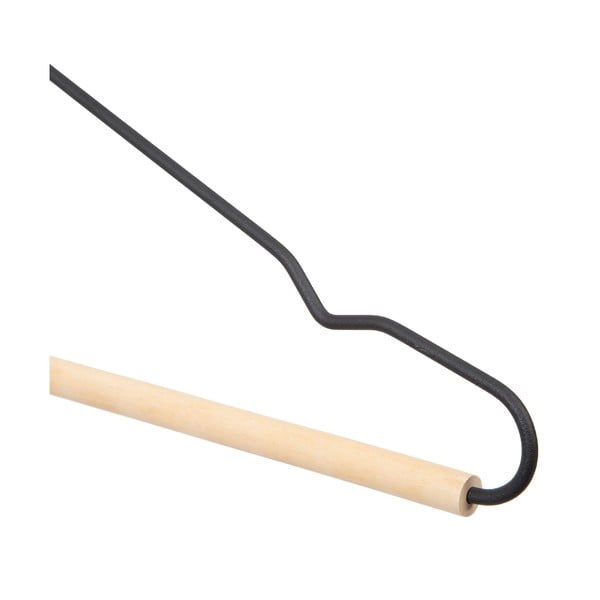 Set od 2 crne vješalice s drvenim detaljem Compactor Frosted-image-3