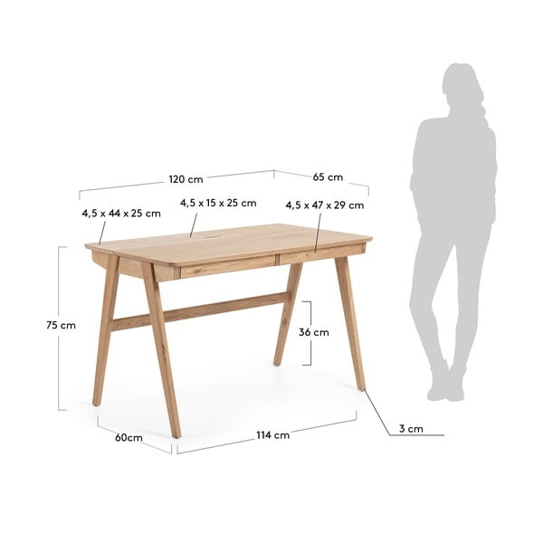 Radni stol Kave Home Jakes Natural, 120 x 65 cm-image-4