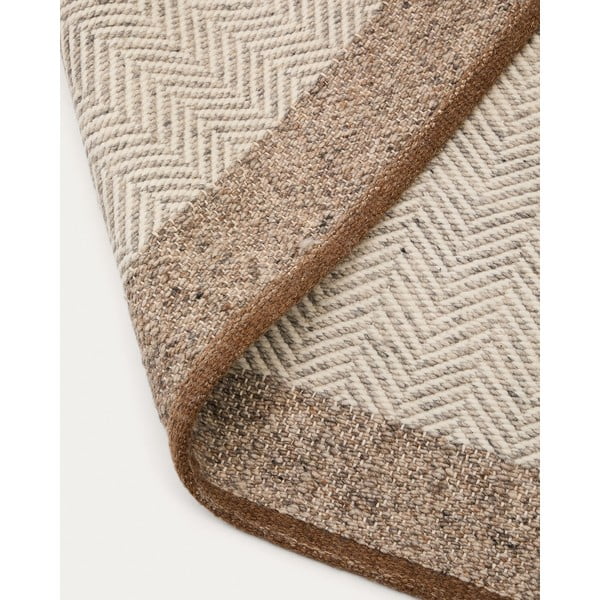 Bež obostrani/ručno rađen vunen tepih 160x230 cm Nifelia – Kave Home-image-4