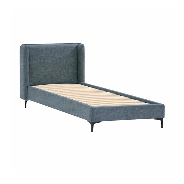 Plavi tapecirani krevet s podnicom 90x200 cm Basti – Ropez