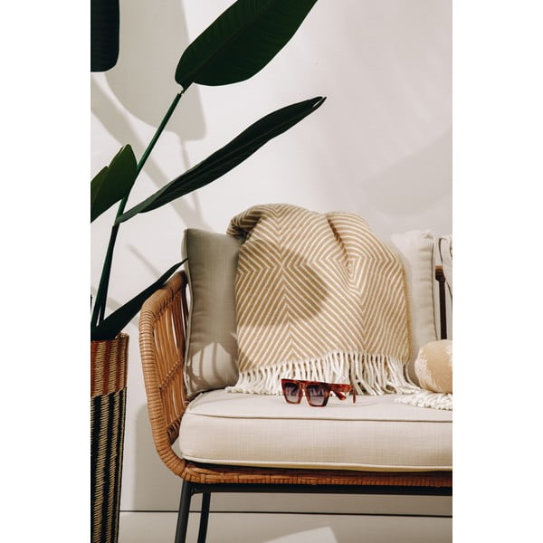 Smeđi pokrivač s pamukom Euromant Tebas, 140 x 160 cm-image-1