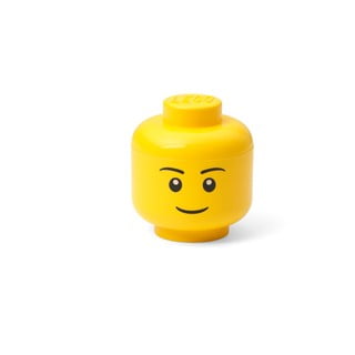 Žuta kutija za pohranu u obliku glave LEGO® Boy, 10.5 x 10.6 x 12 cm