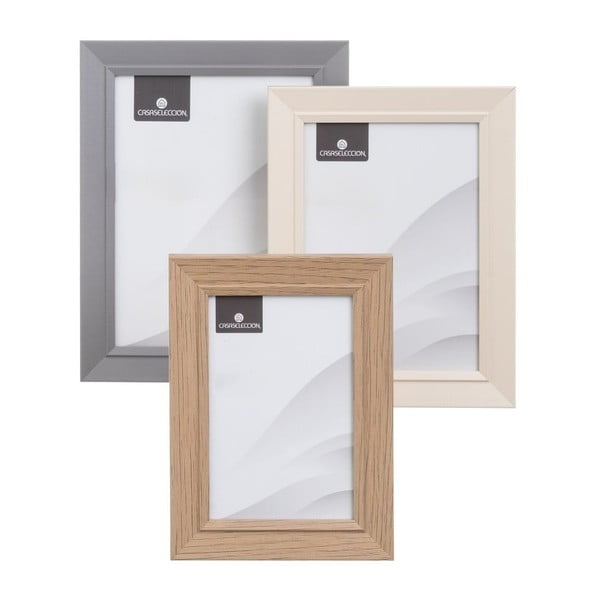 Smeđi/u prirodnoj boji stojeći/viseći okviri u setu 3 kom 14x19 cm – Casa Selección
