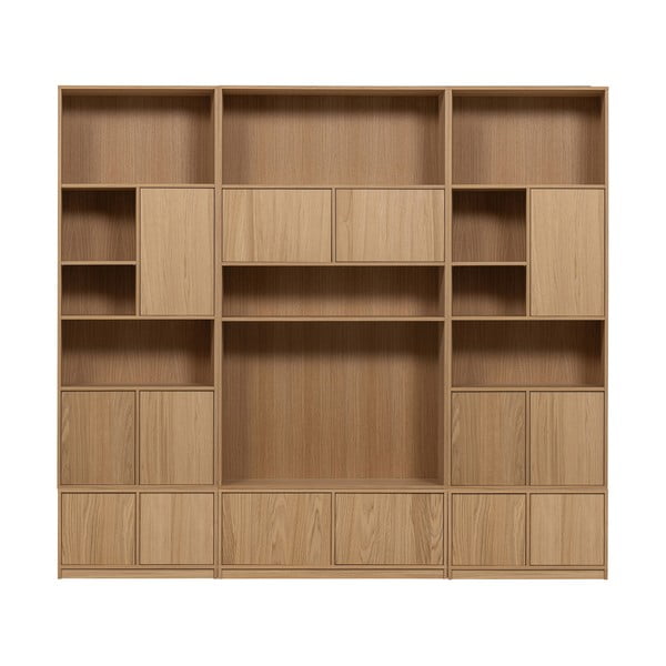 Modularna biblioteka u dekoru hrasta u prirodnoj boji 264x243 cm Modulair – vtwonen