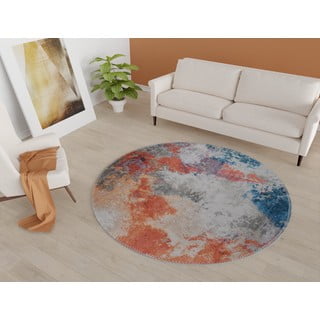 Plavo-narančasti perivi okrugli tepih ø 80 cm – Vitaus